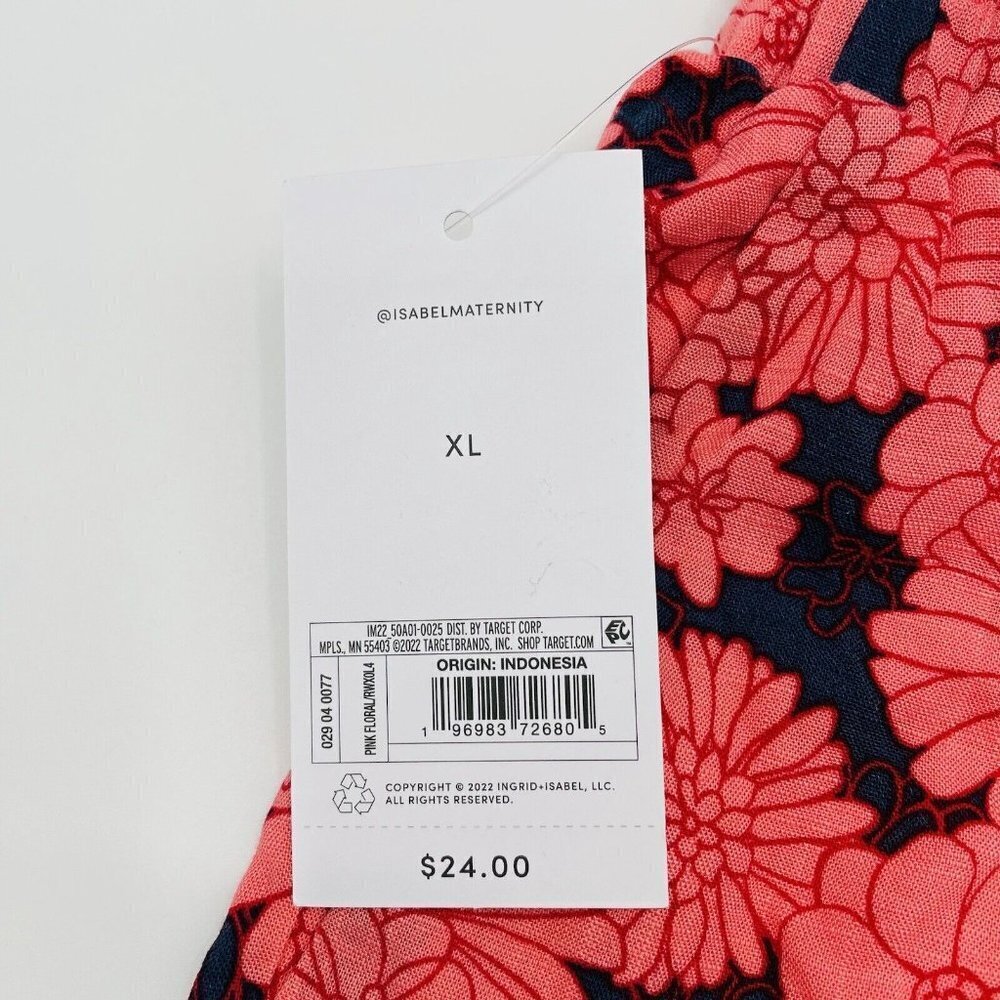 Isabel Maternity by Ingrid & Isabel XL Drapey Knit Shorts in Pink Floral 2411 - Picture 5 of 7